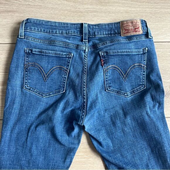 Levi’s 535 Super Skinny Frayed Jeans Size 32 Front Seam Raw Frayed Hem Mid Rise - Picture 9 of 11